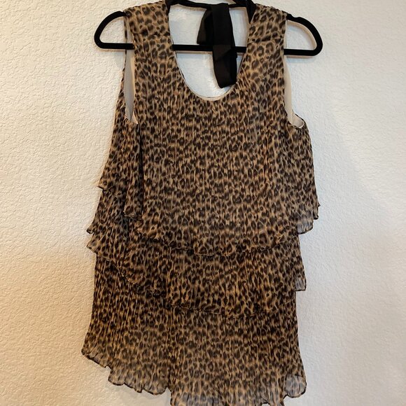 NWOT Oddy Leopard Print Tiered Blouse - Picture 2 of 6